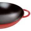 Wok 37 cm, avec couvercle en verre, cerise, fonte, Staub