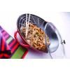Wok 37 cm, avec couvercle en verre, cerise, fonte, Staub