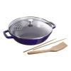 Wok 30 cm, avec couvercle en verre, bleu foncé, Staub