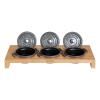 Support de service pour 3 mini-pots en fonte, bambou, Staub