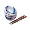 Bol BLUE & WHITE 350 ml, set de 2 pc, avec baguettes, MIJ