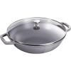 Wok 30 cm, avec couvercle en verre, gris graphite, Staub