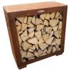 Porte-bûche d'extérieur, cube, rouille, Remundi