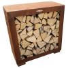Porte-bûche d'extérieur, cube, rouille, Remundi