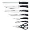 Set de bloc à couteaux CLASSIC IKON , 8 pièces, avec fusil d'affûtage et ciseaux, noir, Wüsthof