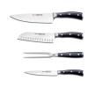 Set de bloc à couteaux CLASSIC, 10 pièces, avec fusil d'affûtage et fourchette à viande, noir, Wüsthof