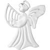 Décoration sapin de Noël HARP ANGEL 7 cm, argenté, Rosendahl