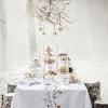 Nappe de Noël HAMMERSHOI 150 x 270 cm, blanc, coton, Kähler