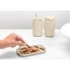 Distributeur de savon liquide et verre porte brosse à dent en set RENEW beige doux, Brabantia