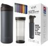 Mug de voyage RECHARGE ANYTIME 460 ml, avec infuseur à thé, gris, Viva Scandinavia