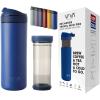 Mug de voyage RECHARGE ANYTIME 460 ml, avec infuseur à thé, bleu roi, Viva Scandinavia