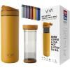 Mug de voyage RECHARGE ANYTIME 460 ml, avec infuseur à thé, moutarde, Viva Scandinavia