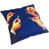 Coussin TOILETPAPER LIPSTICKS 50 x 50 cm, bleu, Seletti