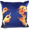 Coussin TOILETPAPER LIPSTICKS 50 x 50 cm, bleu, Seletti