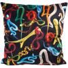 Coussin TOILETPAPER SNAKES 50 x 50 cm, noir, Seletti