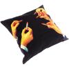 Coussin TOILETPAPER LIPSTICKS 50 x 50 cm, noir, Seletti