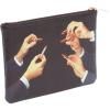Pochette TOILETPAPER LIPSTICKS 21 x 15,5 cm, noir, Seletti