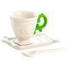 Tasse à café avec soucoupe et cuillère I-WARES vert, Seletti