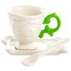 Tasse à café avec soucoupe et cuillère I-WARES vert, Seletti