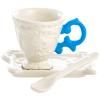 Tasse à café avec soucoupe et cuillère I-WARES bleu clair, Seletti