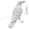 Lampe de table BIRD WAITING 33 cm, blanc, Seletti