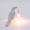 Lampe de table BIRD WAITING 33 cm, blanc, Seletti