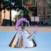 Bouilloire sifflante 9093, argent/violet, Alessi