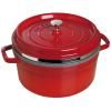 Marmite en fonte COCOTTE 26 cm, avec panier vapeur, rouge, Staub