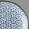 Assiette creuse HERRINGBONE INDIGO IKAT 23 cm, bleu, MIJ