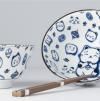 Bols en set avec baguettes MANEKI CAT BLUE MIJ 400 ml 2 pc