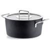 Cocotte haute ADAMANT 24 cm, avec couvercle de marmite en verre, noir, aluminium, Fissler
