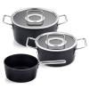 Batterie de cuisine ADAMANT, set de 3, noir, aluminium, Fissler
