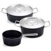 Batterie de cuisine ADAMANT, set de 3, noir, aluminium, Fissler