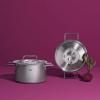 Faitout bas PURE 20 cm, argent, acier inoxydable, Fissler