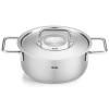 Faitout bas PURE 20 cm, argent, acier inoxydable, Fissler