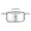 Faitout bas PURE 24 cm, argent, acier inoxydable, Fissler