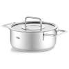 Cocotte basse PURE 20 cm, avec couvercle de marmite en verre, argent, acier inoxidable, Fissler