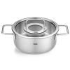 Cocotte basse PURE 20 cm, avec couvercle de marmite en verre, argent, acier inoxidable, Fissler