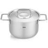 Faitout haut PURE 20 cm, avec couvercle de marmite en acier inoxidable, argent, acier inoxidable, Fissler