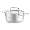 Faitout haut PURE 16 cm, avec couvercle de marmite en acier inoxidable, argent, acier inoxidable, Fissler