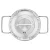 Faitout haut PURE 16 cm, avec couvercle de marmite en acier inoxidable, argent, acier inoxidable, Fissler