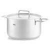 Cocotte haute PURE 24 cm, avec couvercle de marmite en acier inoxidable, argent, acier inoxidable, Fissler