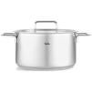Cocotte haute PURE 24 cm, avec couvercle de marmite en acier inoxidable, argent, acier inoxidable, Fissler