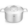 Cocotte haute PURE 24 cm, avec couvercle de marmite en acier inoxidable, argent, acier inoxidable, Fissler