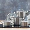 Faitout bas ORIGINAL PROFI 24 cm, argent, acier inoxydable, Fissler