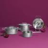  Faitout bas PURE 24 cm, argent, acier inoxydable, Fissler