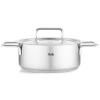  Faitout bas PURE 24 cm, argent, acier inoxydable, Fissler