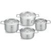 Batterie de cuisine PURE, set de 4, argent, acier inoxydable, Fissler