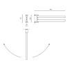 Porte-serviette LINEA 44 cm, double, mat, acier inoxydable, Zack
