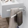 Porte-serviette LINEA 44 cm, double, mat, acier inoxydable, Zack